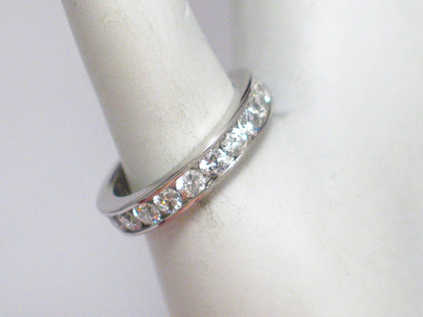 Eternity Rings | Womens Sterling Silver White Cz Eternity Ring 7 | Estate Jewelry Online