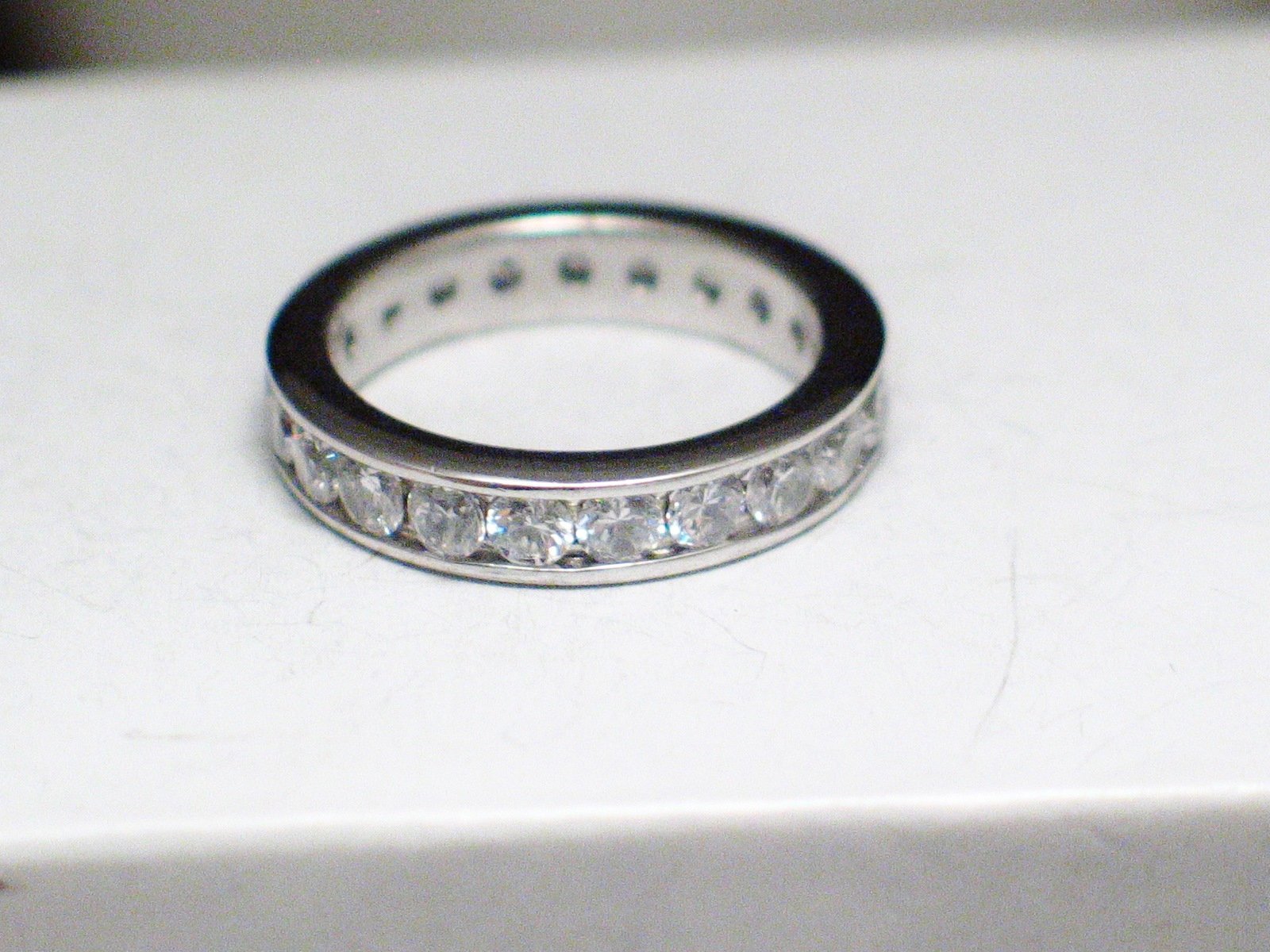 Eternity Rings | Womens Sterling Silver White Cz Eternity Ring 7 | Estate Jewelry Online