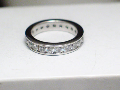 Eternity Rings | Womens Sterling Silver White Cz Eternity Ring 7 | Estate Jewelry Online