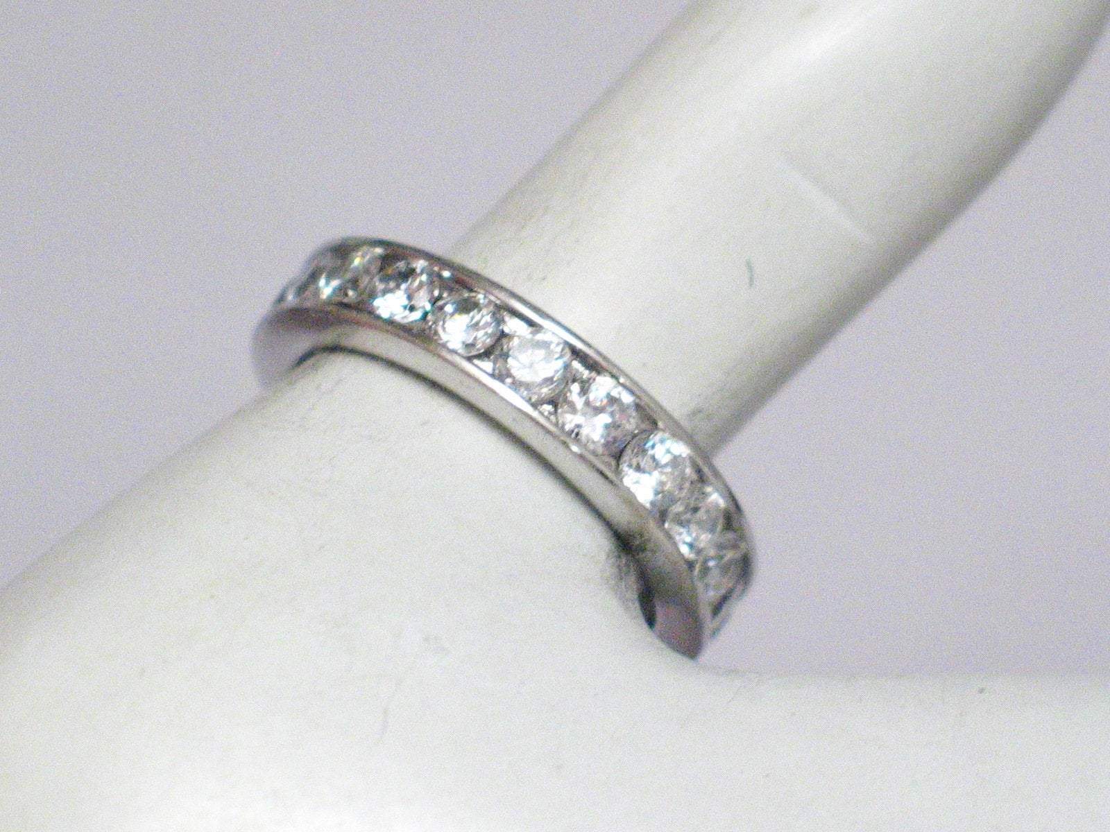 Eternity Rings | Womens Sterling Silver White Cz Eternity Ring 7 | Estate Jewelry Online