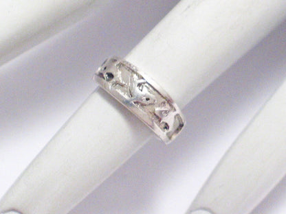 Sterling Silver Dolphin Pattern Band for Midi Pinky or Toe Ring 1.25