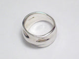 Silver Rings | Sterling Silver Organic Ripple Design Wide Cigar Band Style Ring 11 | Mens Jewelry Womens