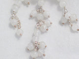 Sterling Silver White Moonstone Bead Necklace 17.5"