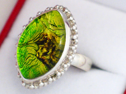 Ring | Sterling Silver Limon Green Artsy Statement Ring 9.75 | Jewelry