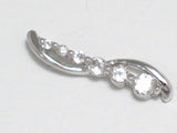 Pendant | Womens Petite Sterling Silver White Cubic Zirconia Journey Pendant | Jewelry