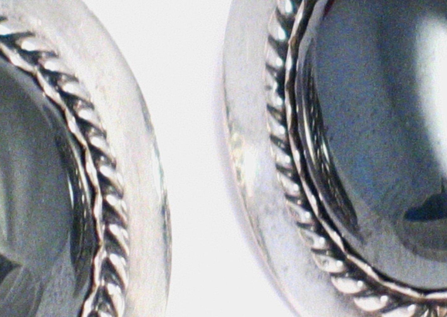 Silver Earrings | Womens Southwestern Style Hematite Stone Earrings | Vintage Jewelry