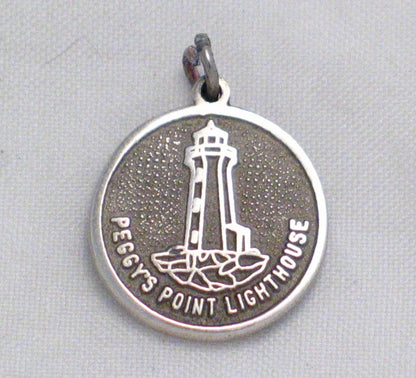 Sterling Silver Charm Lighthouse Peggy's Point Nova Scotia Canada Pendant