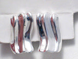 Silver Earrings | Contemporary Style Sterling Silver Wavy Design ClipOn Earrings | Estate Jewelry online