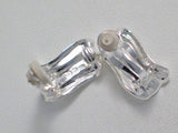 Silver Earrings | Contemporary Style Sterling Silver Wavy Design ClipOn Earrings | Estate Jewelry online