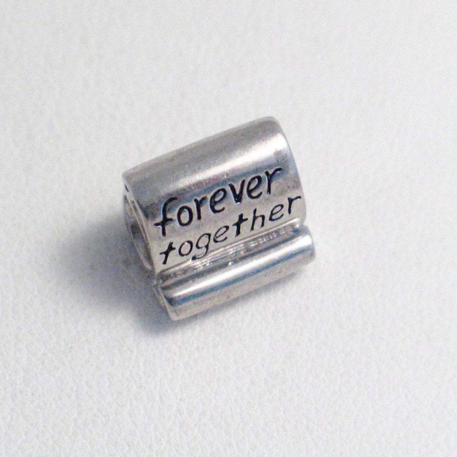 Charm, Sterling Silver Inspirational Quote " Forever Together " European Style Bead Bracelet Charm Pendant- Blingschlingers Jewelry