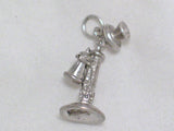 sterling silver 3D phone charm telephone pendant old fashioned vintage stick chatty cathy theme - Blingschlingers Jewelry