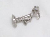 sterling silver 3D phone charm telephone pendant old fashioned vintage stick chatty cathy theme - Blingschlingers Jewelry