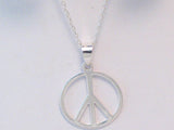 Chain | Womens Sterling Silver Peace Symbol Earrings & Pendant Necklace set | Necklace