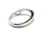 Jewelry > Pendant > Womens Sterling Silver Sparkly Amber Ombre Crystal Circle Pendant