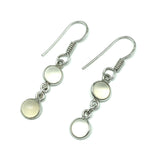 Womens Neutral Tone Sterling Silver Moonstone Stone Dangle Earrings