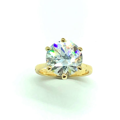 Jewelry used| SassY Gold Sterling Silver BIG 8ct Diamond Alternative Cz Ring 
