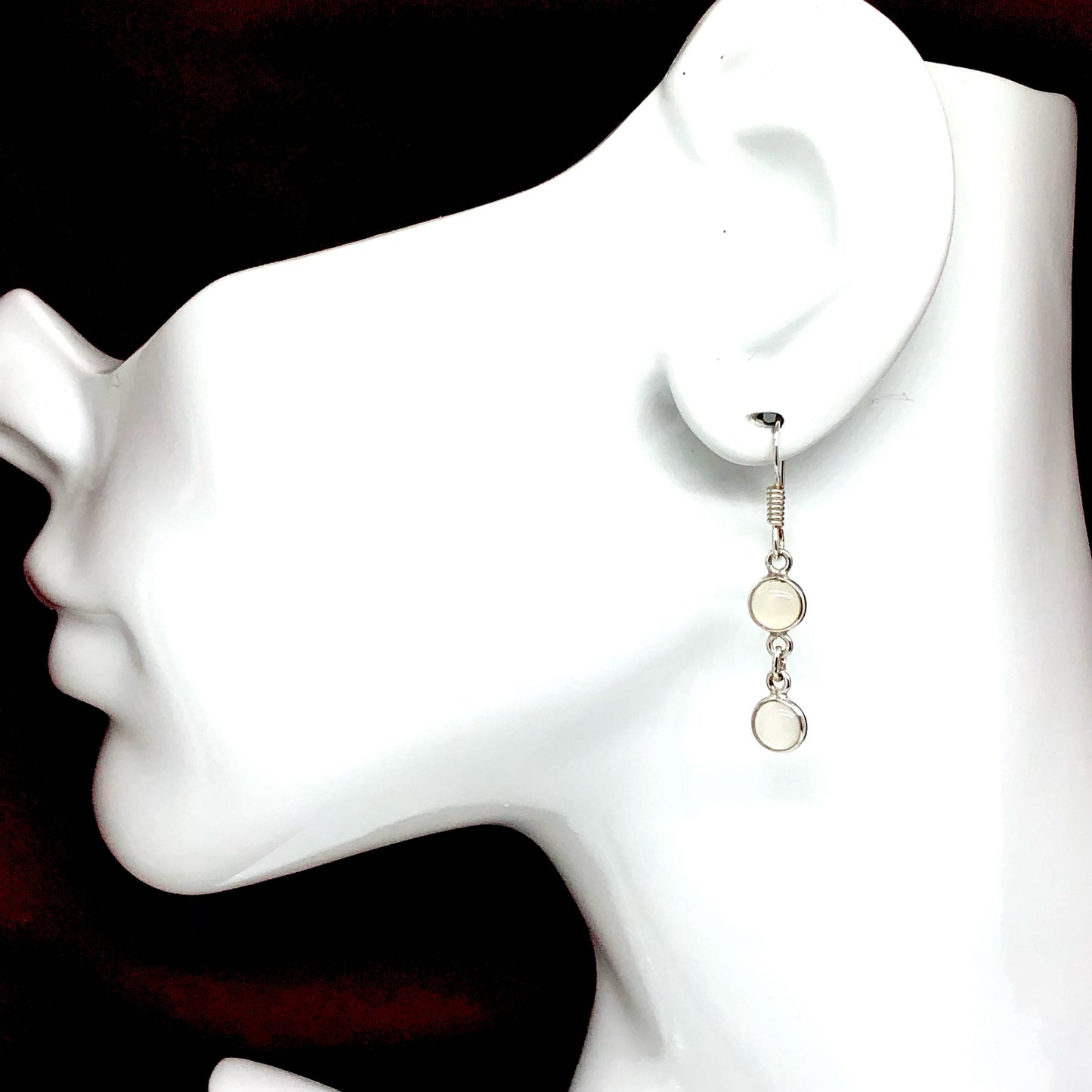 Jewelry | Sterling Silver Neutral Color Moonstone Drop Dangle Earrings