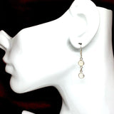 Womens Neutral Tone Sterling Silver Moonstone Stone Dangle Earrings