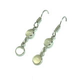 Womens Neutral Tone Sterling Silver Moonstone Stone Dangle Earrings