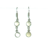 Womens Neutral Tone Sterling Silver Moonstone Stone Dangle Earrings
