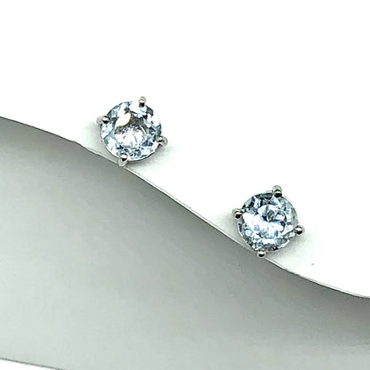 Jewelry - Unisex Sterling Silver December Light Blue Topaz Stud Earrings