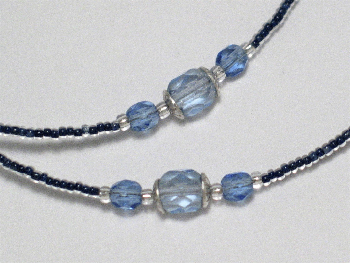 Sterling Silver Necklace, Rossana Blue Venetian Clam Shell Beaded Statement Necklace for sale