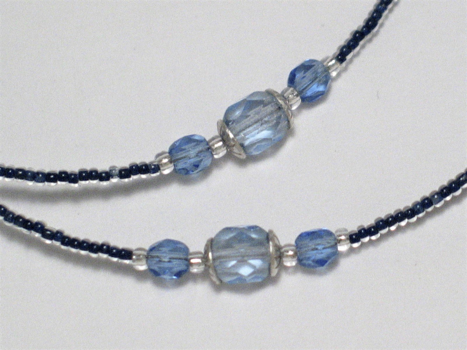 Sterling Silver Necklace, Rossana Blue Venetian Clam Shell Beaded Statement Necklace for sale