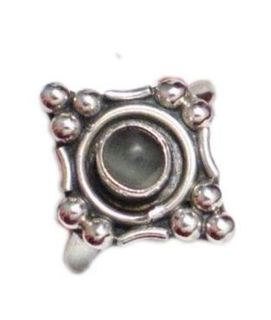 Silver Ring, Mens Womens Pre-owned Grey Stone Solitaire Style Sterling Silver Ring