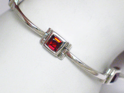 Tennis Bracelets | Sterling Silver Red Garnet Stone Tennis Bracelet | Estate Fine Jewelry online at  Blingschlingers.com
