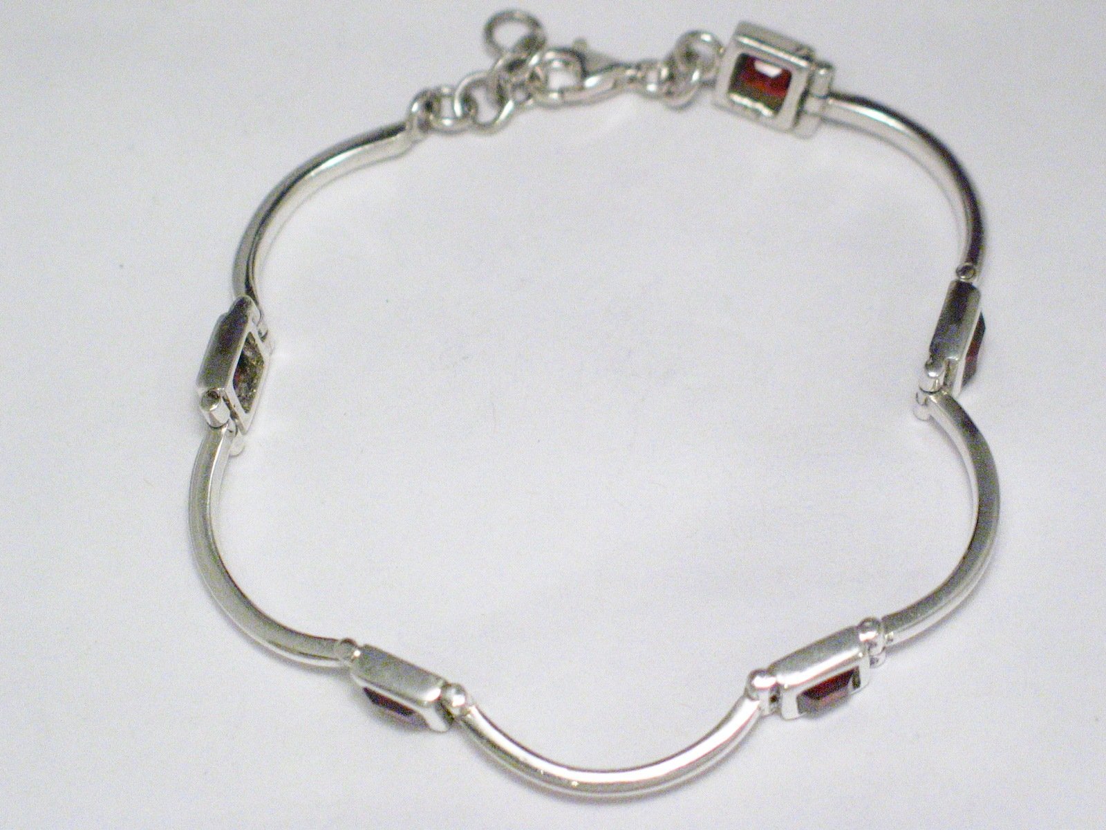 Tennis Bracelets | Sterling Silver Red Garnet Stone Tennis Bracelet | Estate Fine Jewelry online at  Blingschlingers.com
