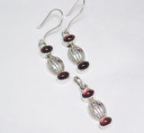 Silver Earrings & Pendant set | Sterling Red Garnet Jewelry Set | Discount Price Overstock Jewelry