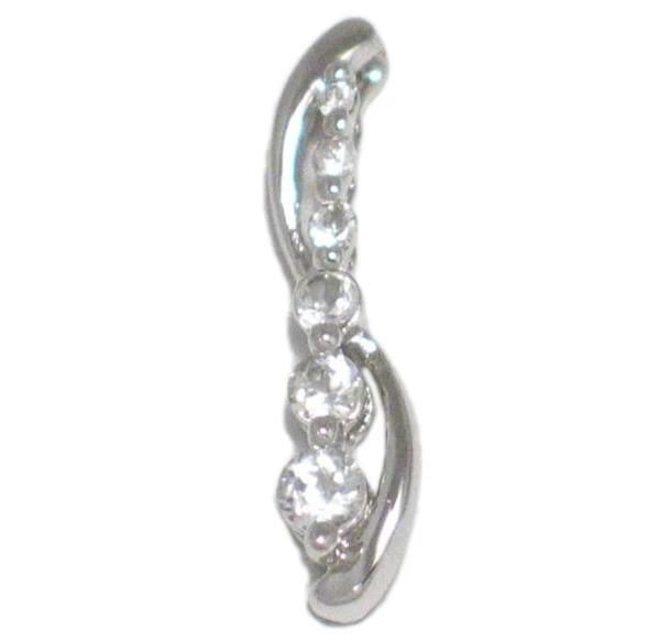 Sterling Silver Pendant Small White Cubic Zirconia Stone Journey Pendant