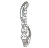 Pendant | Womens Petite Sterling Silver White Cubic Zirconia Journey Pendant | Jewelry