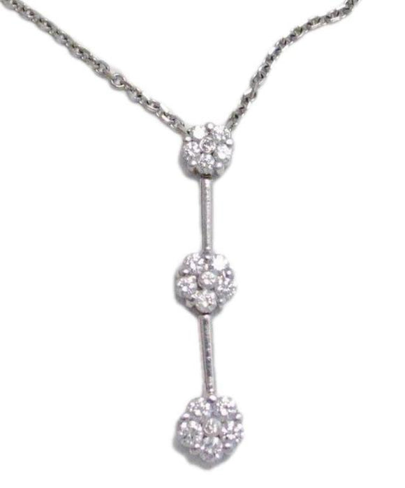 Womens Necklace | 14k White Gold Diamond Necklace 16