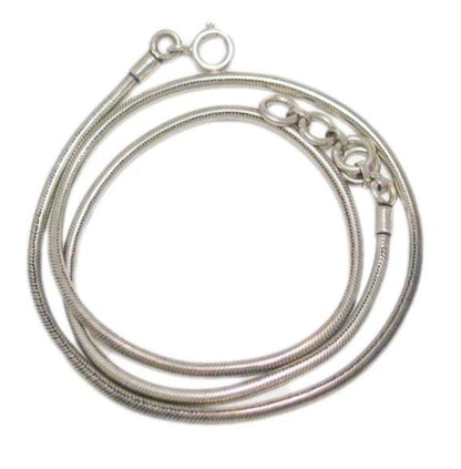 Silver Necklaces | Sterling Round Link Snake Chain Necklace 17 - 18" | Discount Overstock Jewelry website at Blingschlingers Jewelry
