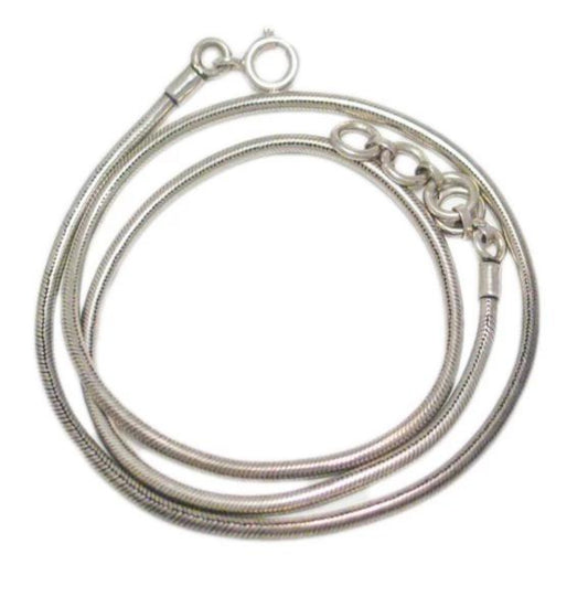 Snake Chain, Sterling Silver Sleek Serpent Link Necklace