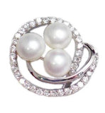 Ring | Womens Big Sterling Silver Glittery Cz & White Pearl Spiral Cocktail Ring  8.75 | Jewelry