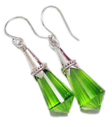 Dangle Earrings | Arrestive Sterling Silver Vibrant Green Crystal Dangle Earrings | Social Influencer Jewelry